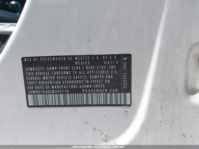 3VWD07AJ6EM364118 Volkswagen Jetta Sedan Se W/connectivity/sunroof