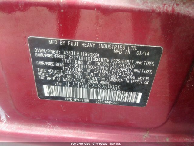 JF2GPAVC2E8269985 Subaru Xv Crosstrek Premium