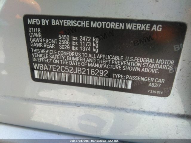 WBA7E2C52JB216292 BMW 7 Series 740i
