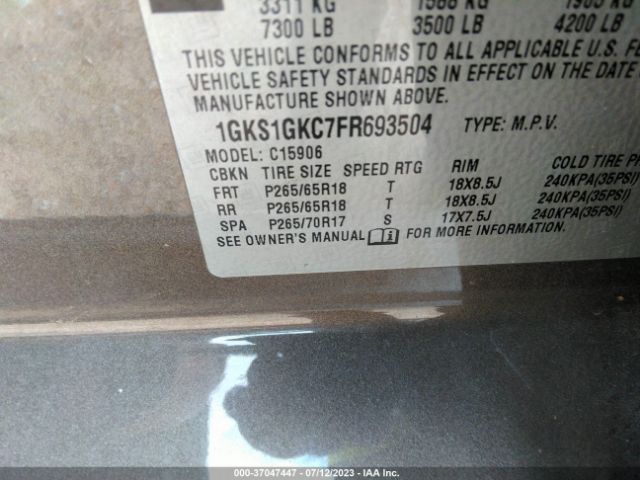 1GKS1GKC7FR693504 GMC Yukon Xl Sle