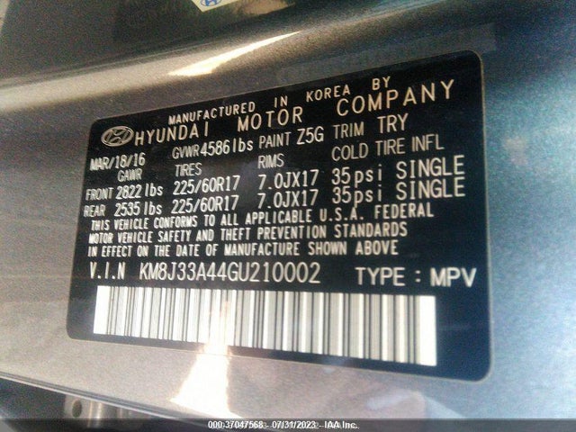 Hyundai TUCSON SE 2016 KM8J33A44GU210002 Image 10