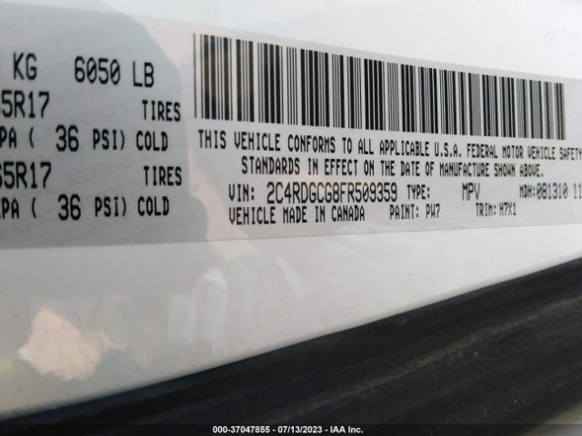2C4RDGCG8FR509359 Dodge Grand Caravan Sxt