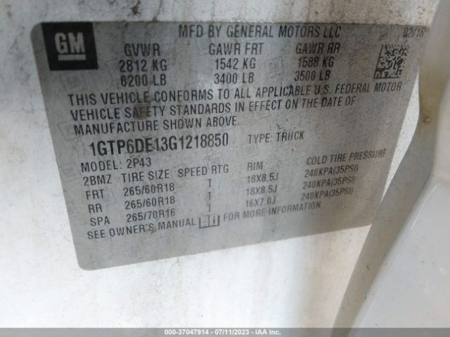 1GTP6DE13G1218850 GMC Canyon 4wd Slt