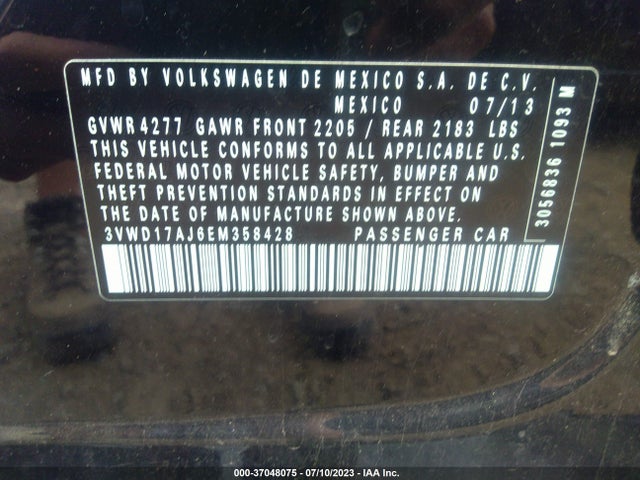 3VWD17AJ6EM358428 Volkswagen Jetta Sedan Se W/connectivity