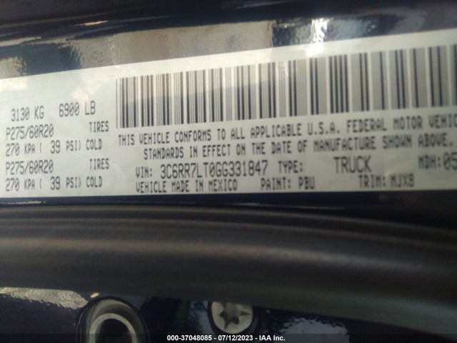 3C6RR7LT0GG331847 RAM 1500 Big Horn
