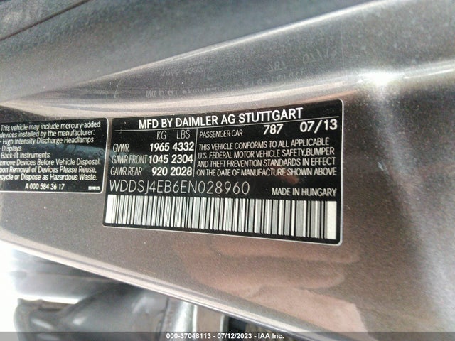 2014 MERCEDES-BENZ CLA-CLASS CLA 250 VIN: WDDSJ4EB6EN028960