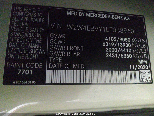 Freightliner Sprinter Van 2020 W2W4EBVY1LT038960 Image 11