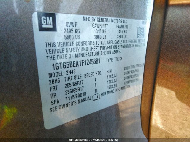 1GTG5BEA1F1245681 GMC Canyon 2wd Sle