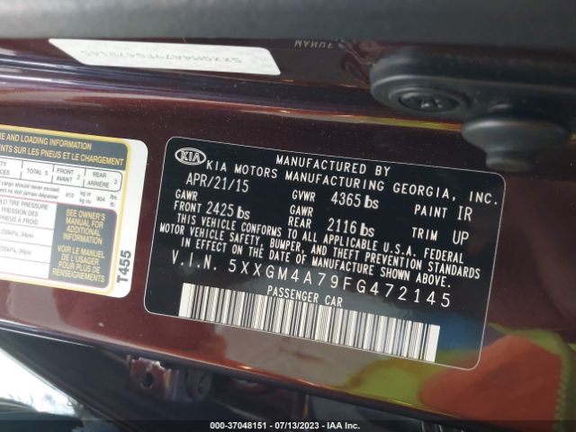 5XXGM4A79FG472145 KIA Optima Lx