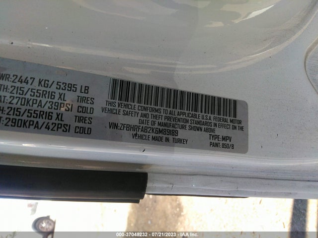ZFBHRFAB2K6M89189 RAM Promaster City Tradesman