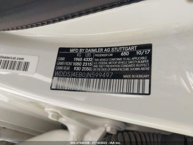 WDDSJ4EB0JN599497 Mercedes-Benz Cla Cla 250