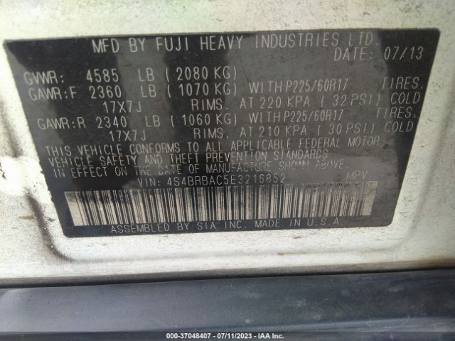 4S4BRBAC5E3216852 Subaru Outback 2.5i