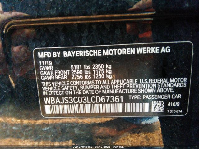 WBAJS3C03LCD67361 BMW 5 Series 540i Xdrive