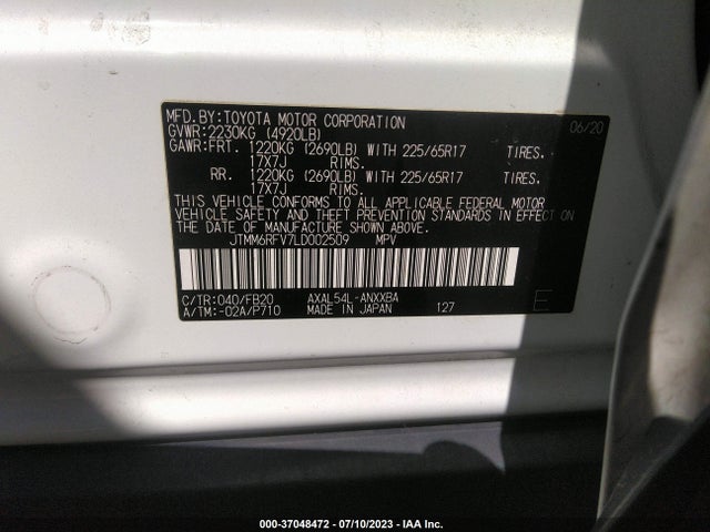 Toyota Rav4 Hybrid Le 2020 JTMM6RFV7LD002509 Image 16