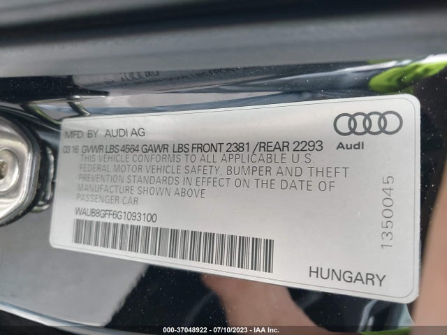WAUB8GFF6G1093100 Audi A3 2.0t Premium