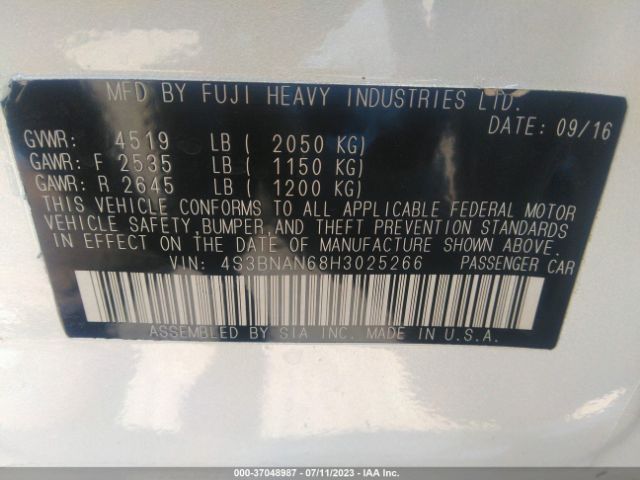 4S3BNAN68H3025266 Subaru Legacy Limited