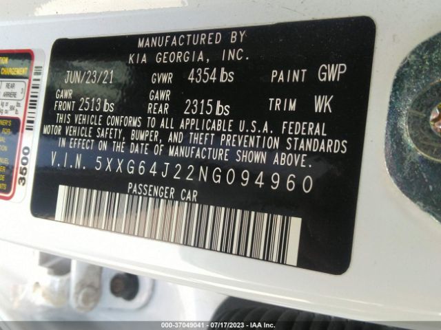 5XXG64J22NG094960 KIA K5 Gt-line