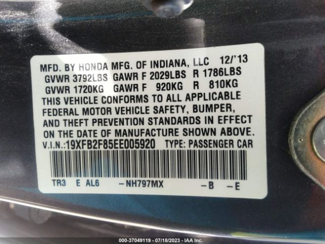 19XFB2F85EE005920 Honda Civic Sedan Ex