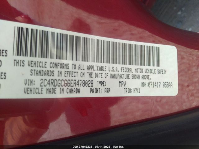 2C4RDGCG6ER478028 Dodge Grand Caravan Sxt