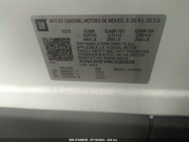 Chevrolet EQUINOX LS 2019 3GNAXHEV9KS580659 Image 9