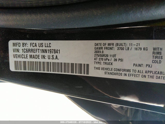 RAM 1500 Lone Star 2022 1C6RREFT1NN197841 Image 9