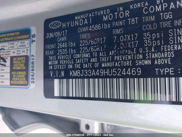 Hyundai TUCSON SE 2017 KM8J33A49HU524469 Image 15