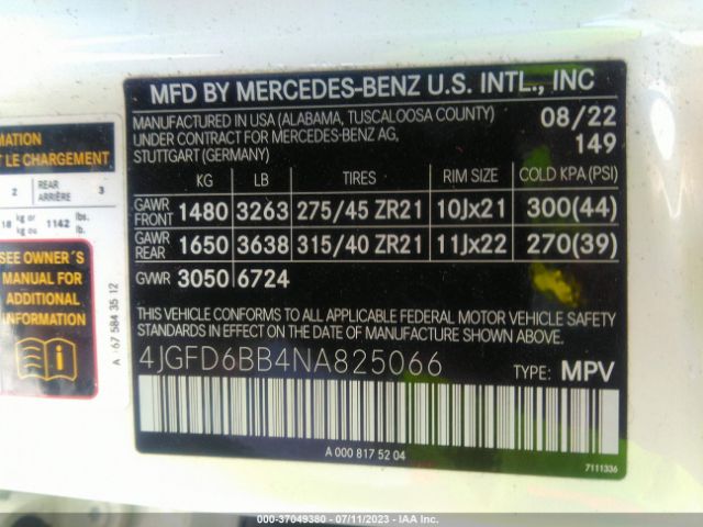 4JGFD6BB4NA825066 Mercedes-Benz Gle Amg Gle 53