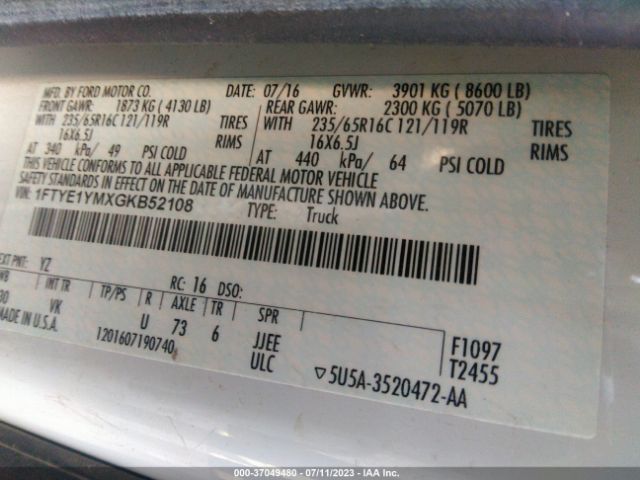 1FTYE1YMXGKB52108 Ford TRANSIT CARGO VAN
