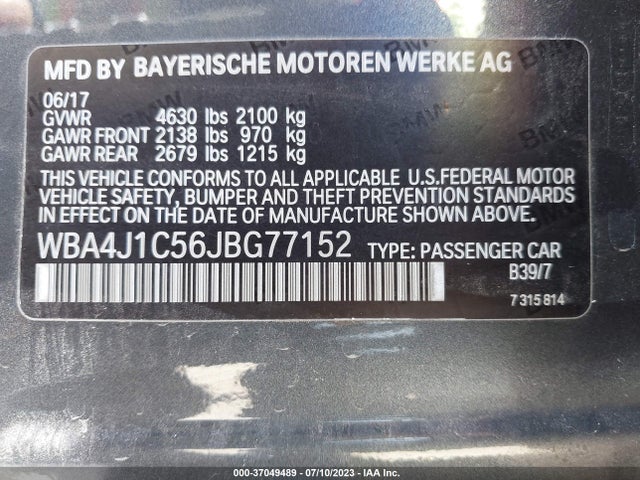 WBA4J1C56JBG77152 BMW 4 Series 430i