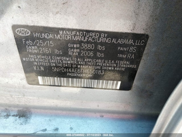 Hyundai ELANTRA SE 2015 5NPDH4AE6FH650183 Image 11