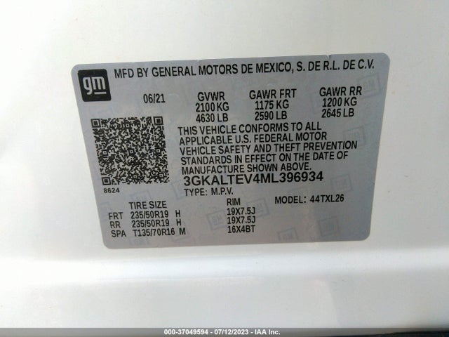 3GKALTEV4ML396934 GMC Terrain Sle