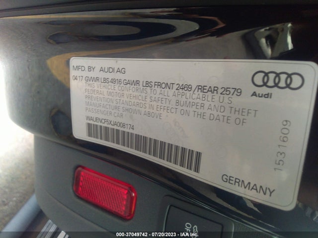 WAUENCF5XJA008174 Audi A5 Sportback Premium Plus