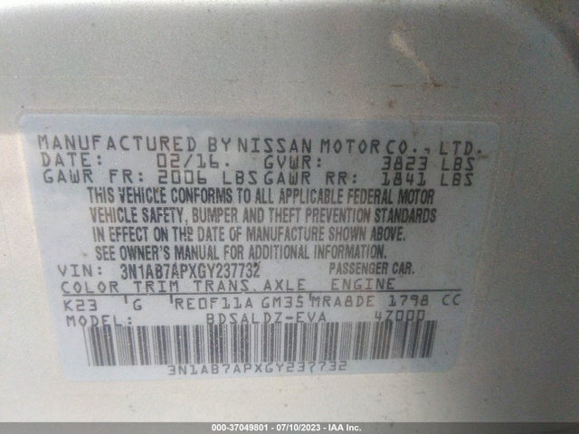 Nissan SENTRA SV 2016 3N1AB7APXGY237732 Image 15