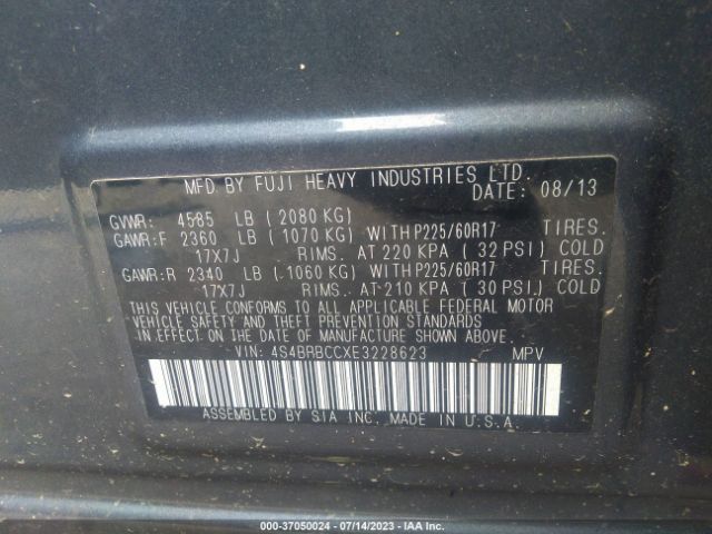 4S4BRBCCXE3228623 Subaru Outback 2.5i Premium