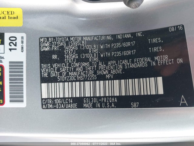Toyota Sienna Xle Auto Access 2017 5TDYZ3DC1HS772255 Image 9