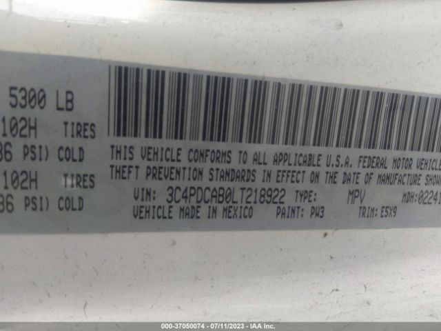 3C4PDCAB0LT218922 Dodge Journey Se Value