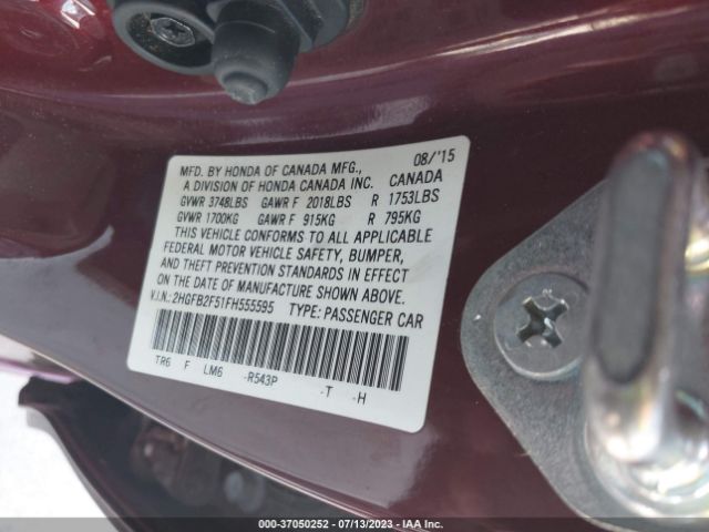 2HGFB2F51FH555595 Honda Civic Sedan Lx