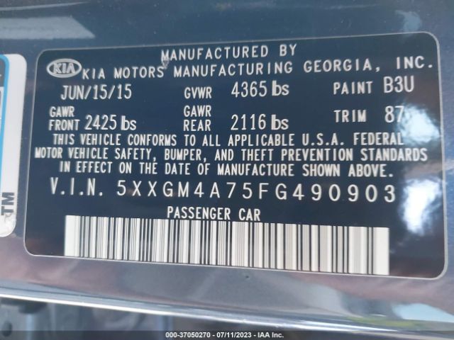 5XXGM4A75FG490903 KIA Optima Lx