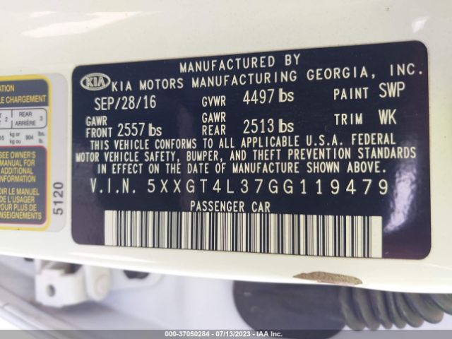 5XXGT4L37GG119479 KIA Optima Lx
