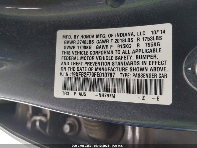 Honda Civic Sedan Se 2015 19XFB2F79FE010787 Image 15
