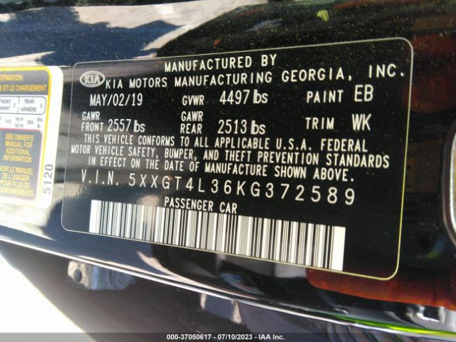 5XXGT4L36KG372589 KIA Optima Lx