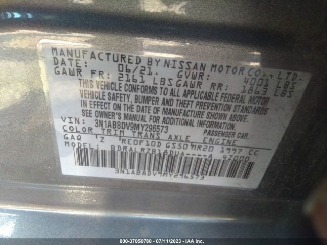 3N1AB8DV9MY296573 Nissan SENTRA SR