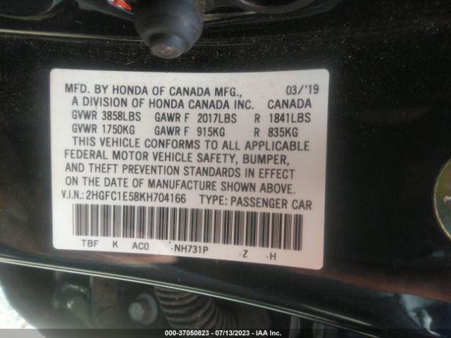2HGFC1E58KH704166 Honda CIVIC SI SEDAN