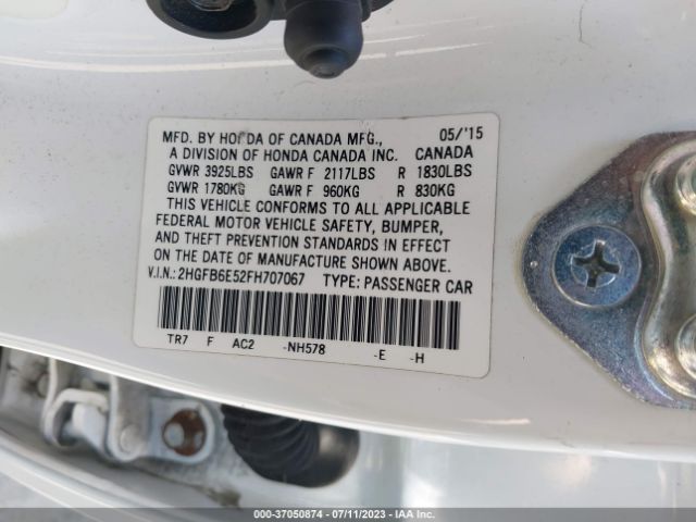 2HGFB6E52FH707067 Honda Civic Sedan Si