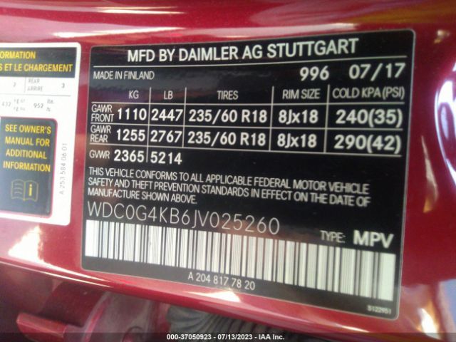 WDC0G4KB6JV025260 Mercedes-Benz Glc Glc 300