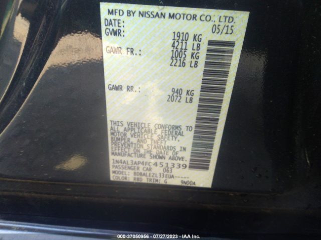 1N4AL3AP4FC451339 Nissan Altima 2.5 S