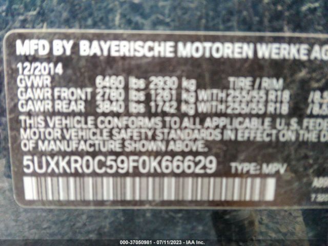 5UXKR0C59F0K66629 BMW X5 Xdrive35i