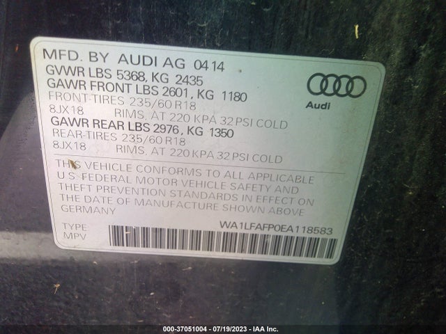 WA1LFAFP0EA118583 Audi Q5 Premium Plus