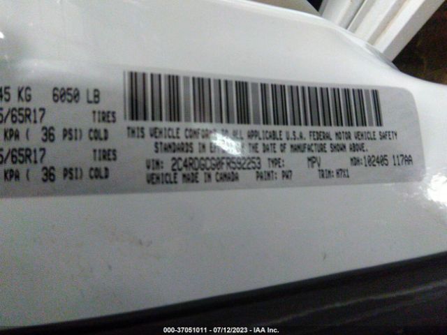 2C4RDGCG0FR592253 Dodge Grand Caravan Sxt
