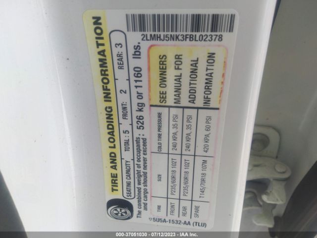 2LMHJ5NK3FBL02378 Lincoln MKT